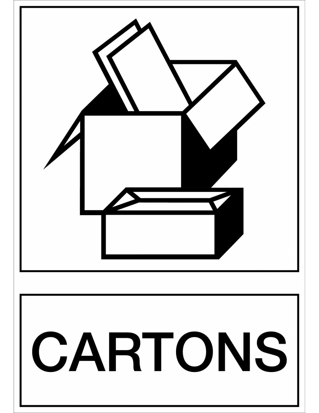 Panneau Recyclage Cartons - Signalisation de Recyclage / Ecologie