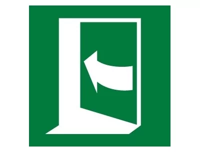 Porte s'ouvrant en poussant sur son côté gauche