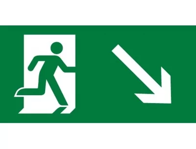 Sortie et issue de secours en bas