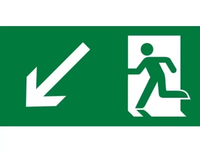 Sortie et issue de secours en bas