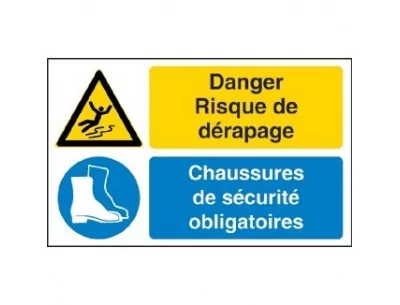 Danger risque de dérapage
