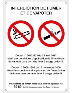 Panneau zone non fumeur anti tabac (REFQ173) - Sticker Communication