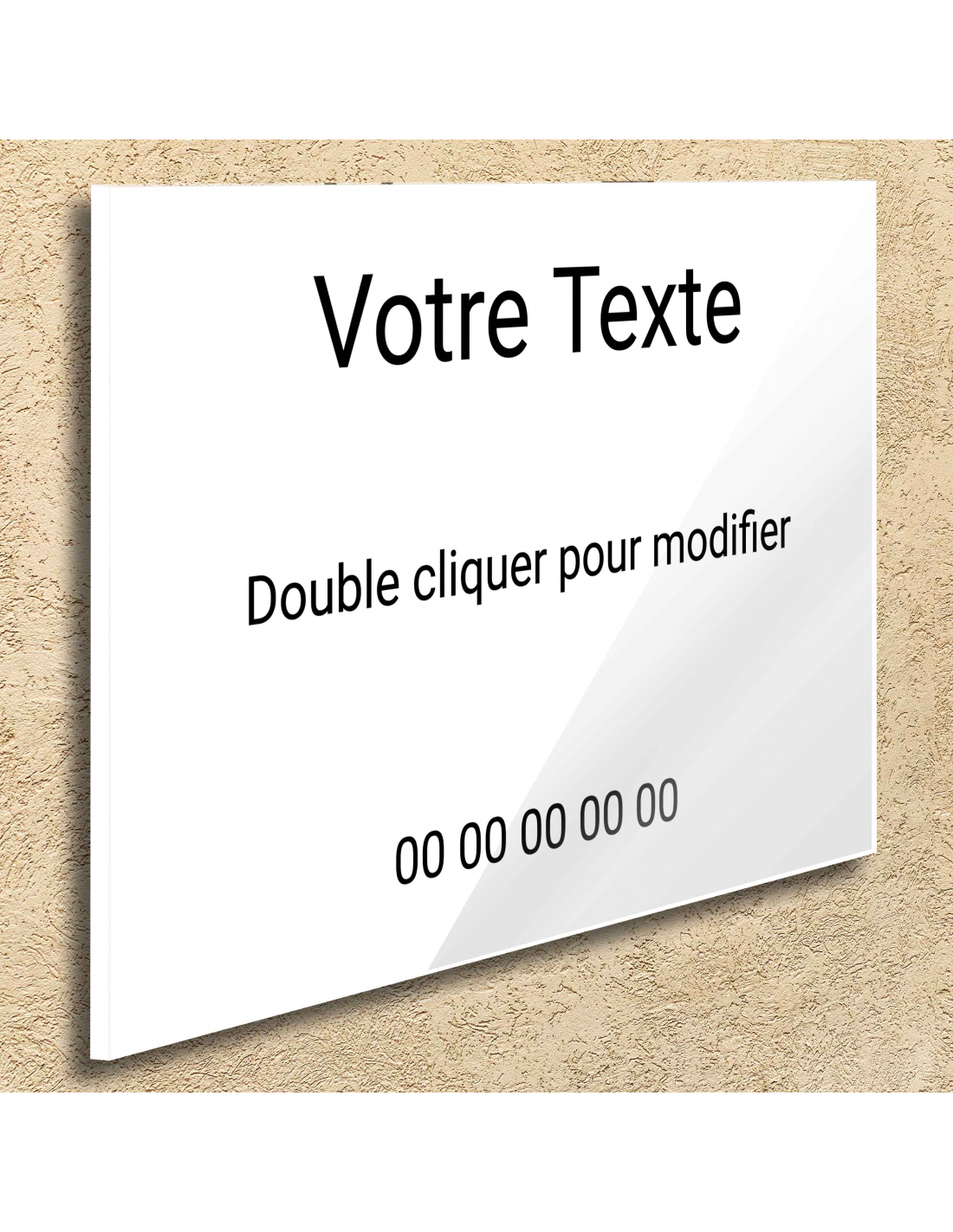 Plaque professionnelle plexiglas fond blanc